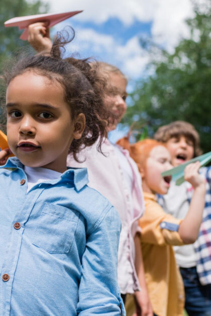 children playing outside